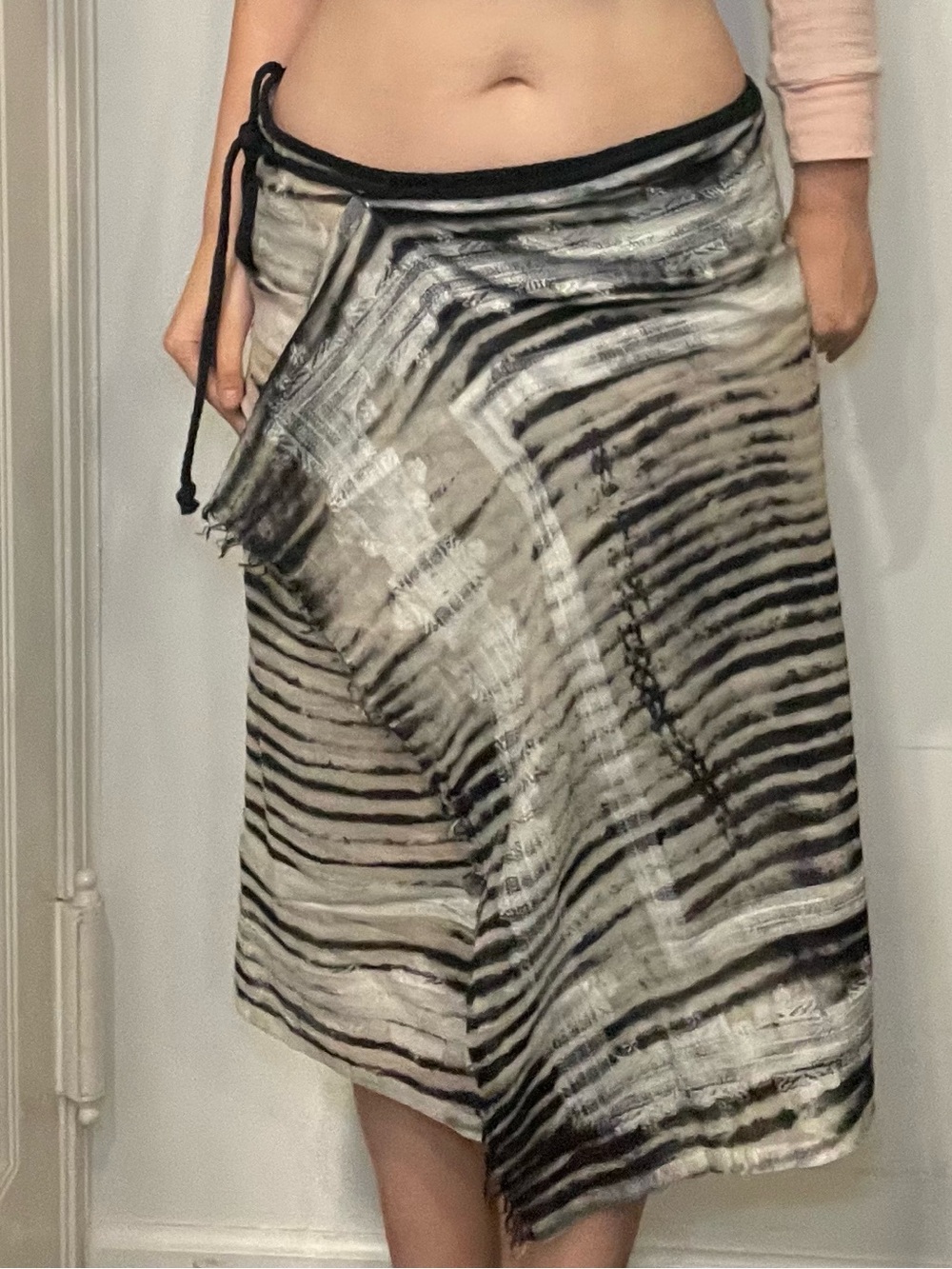 Pool Party by Subtle Luxury Black & White Wrap Skirt Cover-Up